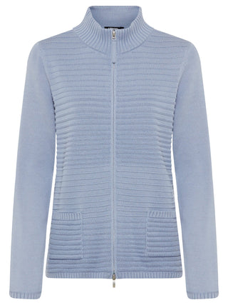 Olsen Zip Front Cardigan Light Blue - MMJs Fashion
