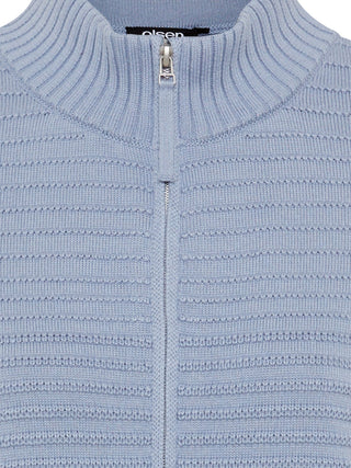 Olsen Zip Front Cardigan Light Blue - MMJs Fashion