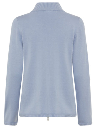 Olsen Zip Front Cardigan Light Blue - MMJs Fashion