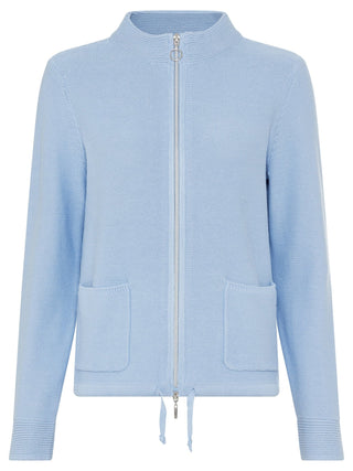 Olsen Zip Front Cardigan Light Blue Henny - MMJs Fashion