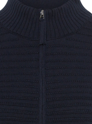 Olsen Zip Front Cardigan Navy Blue Eva - MMJs Fashion