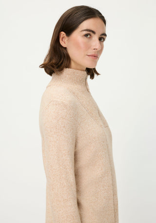 Olsen Zip Neck Jumper Beige Melange Henny - MMJs Fashion