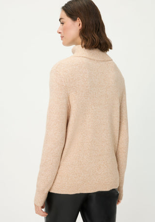 Olsen Zip Neck Jumper Beige Melange Henny - MMJs Fashion