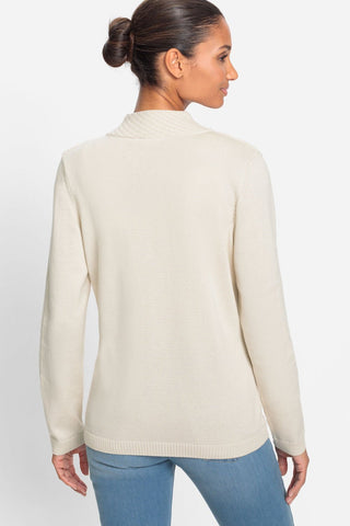 Olsen Zipped Cardigan Beige Eva - MMJs Fashion