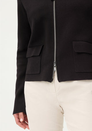 Olsen Zipped Cardigan Black - MMJs Fashion