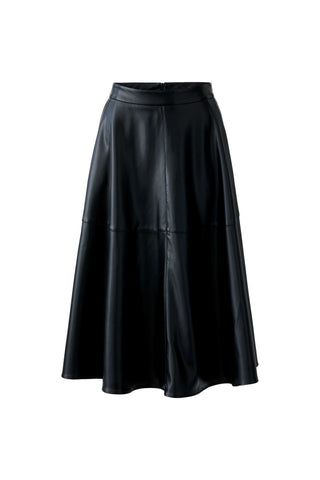 Oui A - Line Faux Leather Skirt Black - MMJs Fashion