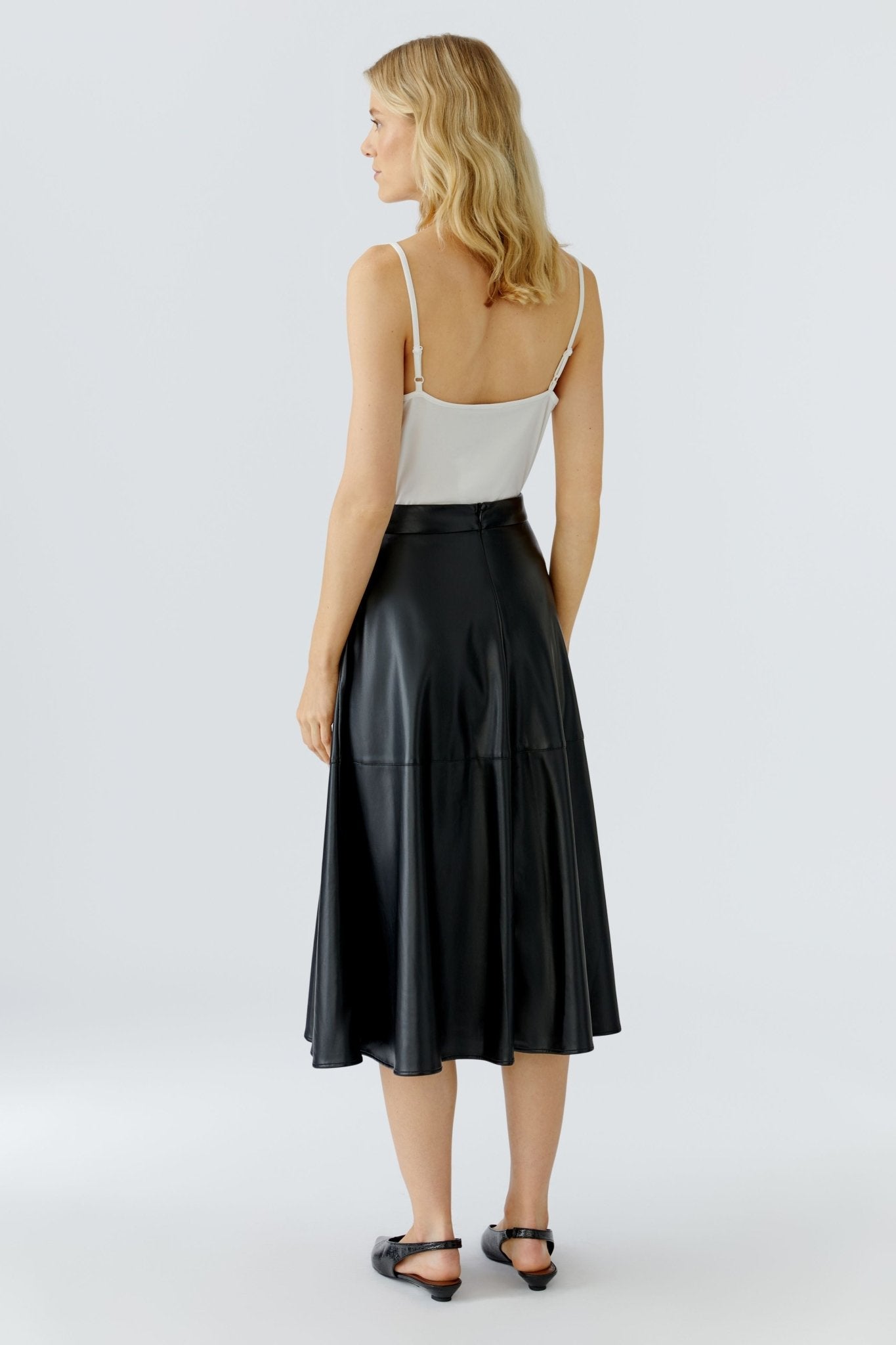 Oui A-Line Faux Leather Skirt Black MMJs Fashion Oui A-Line Faux Leather Skirt Black MMJs Fashion