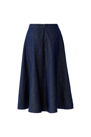 Oui A-Line Midi Denim Skirt Blue - MMJs Fashion