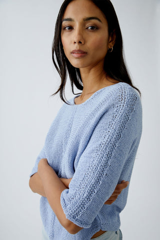Oui Batwing Sleeve Jumper Powder Blue - MMJs Fashion