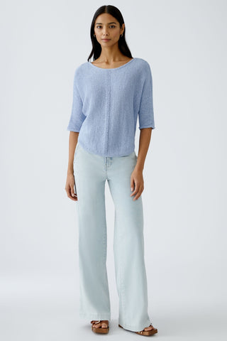 Oui Batwing Sleeve Jumper Powder Blue - MMJs Fashion