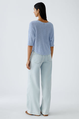 Oui Batwing Sleeve Jumper Powder Blue - MMJs Fashion