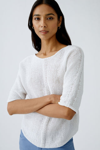 Oui Batwing Sleeve Jumper White - MMJs Fashion