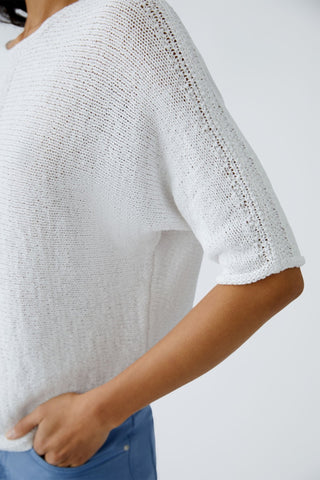 Oui Batwing Sleeve Jumper White - MMJs Fashion