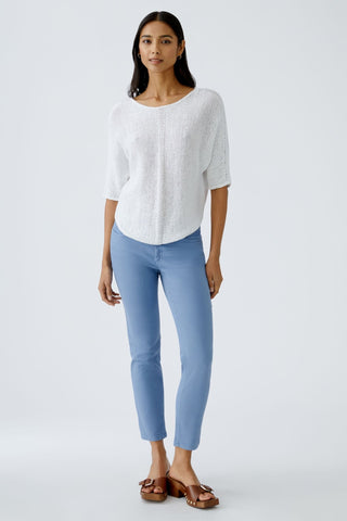 Oui Batwing Sleeve Jumper White - MMJs Fashion