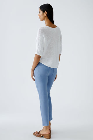 Oui Batwing Sleeve Jumper White - MMJs Fashion
