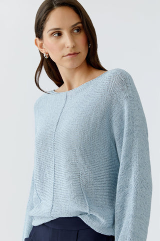 Oui Boat Neck Jumper Light Blue - MMJs Fashion