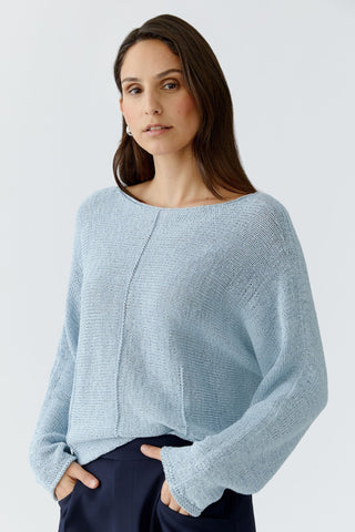 Oui Boat Neck Jumper Light Blue - MMJs Fashion