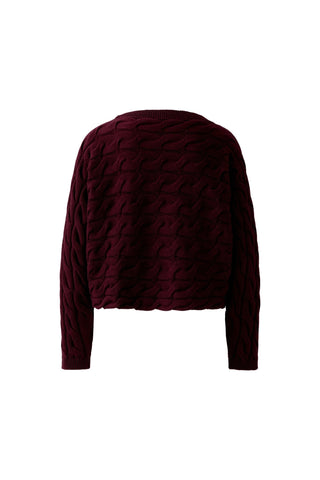 Oui Cable Knit Jumper Red Sirah - MMJs Fashion