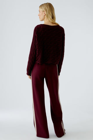 Oui Cable Knit Jumper Red Sirah - MMJs Fashion
