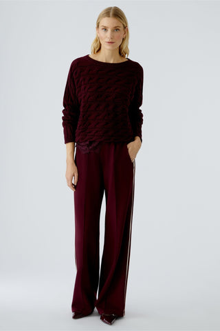 Oui Cable Knit Jumper Red Sirah - MMJs Fashion