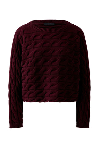 Oui Cable Knit Jumper Red Sirah - MMJs Fashion