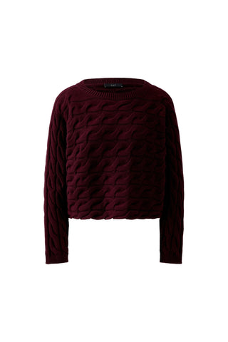 Oui Cable Knit Jumper Red Sirah - MMJs Fashion