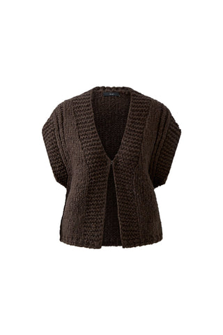Oui Chunky Knitted Waistcoat Brown - MMJs Fashion