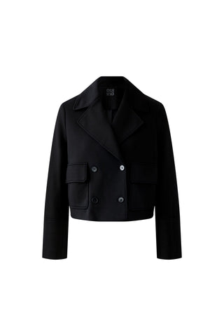 Oui Double Breasted Scuba Jacket Black - MMJs Fashion