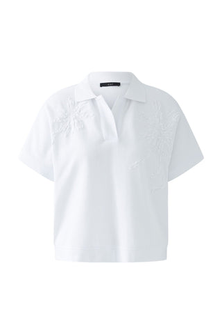 Oui Embroidered Polo Shirt White - MMJs Fashion