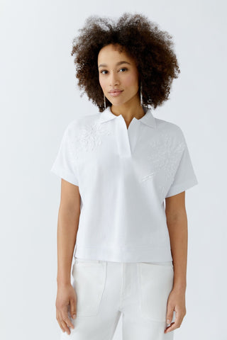 Oui Embroidered Polo Shirt White - MMJs Fashion