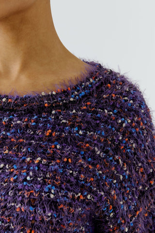 Oui Eyelash Yarn Jumper Purple Orange - MMJs Fashion