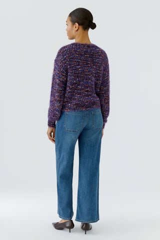 Oui Eyelash Yarn Jumper Purple Orange - MMJs Fashion