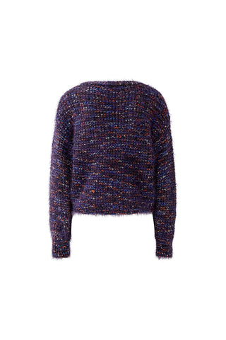 Oui Eyelash Yarn Jumper Purple Orange - MMJs Fashion