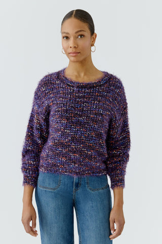 Oui Eyelash Yarn Jumper Purple Orange - MMJs Fashion