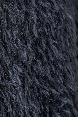 Oui Faux Fur Yarn Knitted Jacket Blue - MMJs Fashion