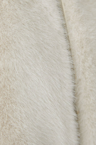 Oui Faux Fur Zip Up Gilet Beige - MMJs Fashion