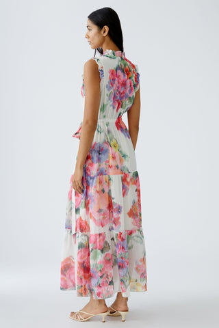 Oui Floral Print Maxi Dress Pink Green - MMJs Fashion
