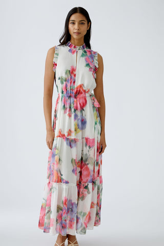 Oui Floral Print Maxi Dress Pink Green - MMJs Fashion