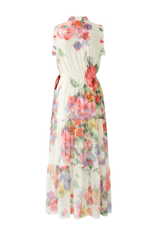 Oui Floral Print Maxi Dress Pink Green - MMJs Fashion