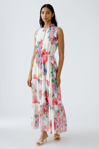 Oui Floral Print Maxi Dress Pink Green - MMJs Fashion