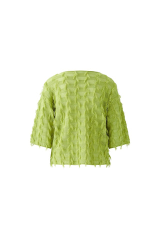 Oui Fringed Knit Jumper Pea Green - MMJs Fashion
