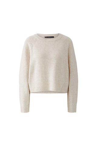 Oui Hem Slit Jumper Beige Melange - MMJs Fashion