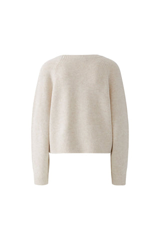 Oui Hem Slit Jumper Beige Melange - MMJs Fashion