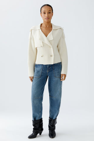 Oui Jacket Style Cardigan Ivory - MMJs Fashion