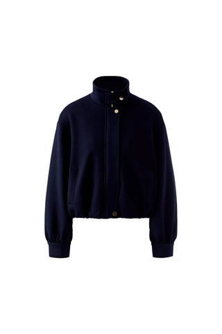 Oui Jersey Bomber Jacket Navy Blue - MMJs Fashion
