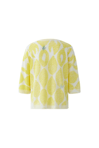 Oui Lemon Pattern Jumper Yellow White - MMJs Fashion