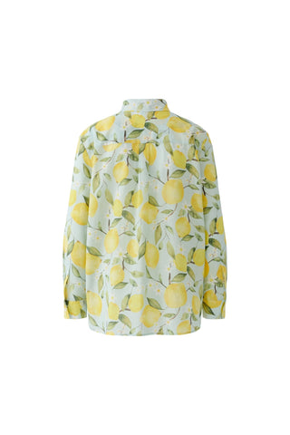 Oui Lemon Print Blouse Yellow Green - MMJs Fashion