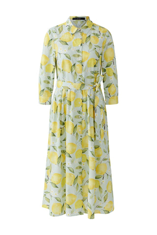 Oui Lemon Print Shirt Dress Yellow Green - MMJs Fashion