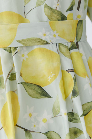 Oui Lemon Print Shirt Dress Yellow Green - MMJs Fashion