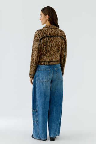 Oui Leopard Print Cardigan Brown Grey - MMJs Fashion